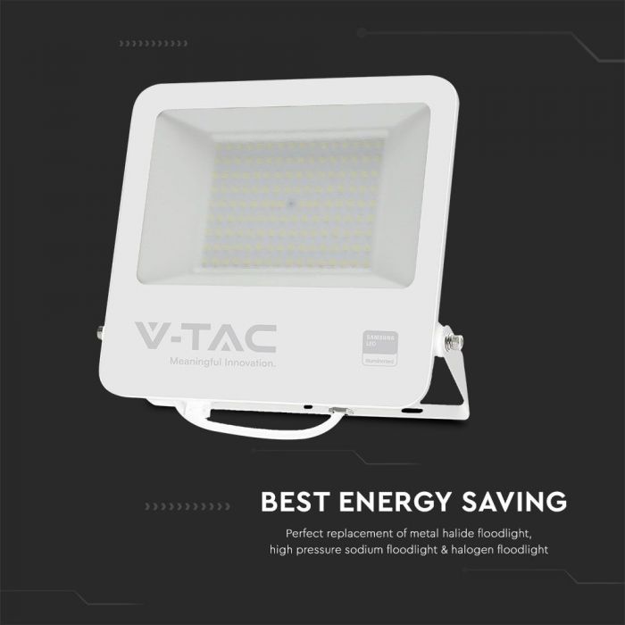 100W(8700Lm) светодиодный прожектор без датчика движения, V-TAC SAMSUNG, IP65, белый, холодный белый 6500K