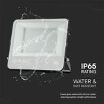KASTE 2 gab. x 39,22€ – 200W(17540Lm) LED Prožektors bez kustību sensora, 1 m kabelis, V-TAC SAMSUNG, IP65, garantija 5 gadi, melns korpuss un pelēks stikls, auksti balta gaisma 6500K