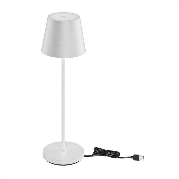1.5W 5V LED  galda lampa ar skārienjūtīgu slēdzi, V-TAC, dimmējama, IP54, 1900mAh, balta, silti balta gaisma 3000K