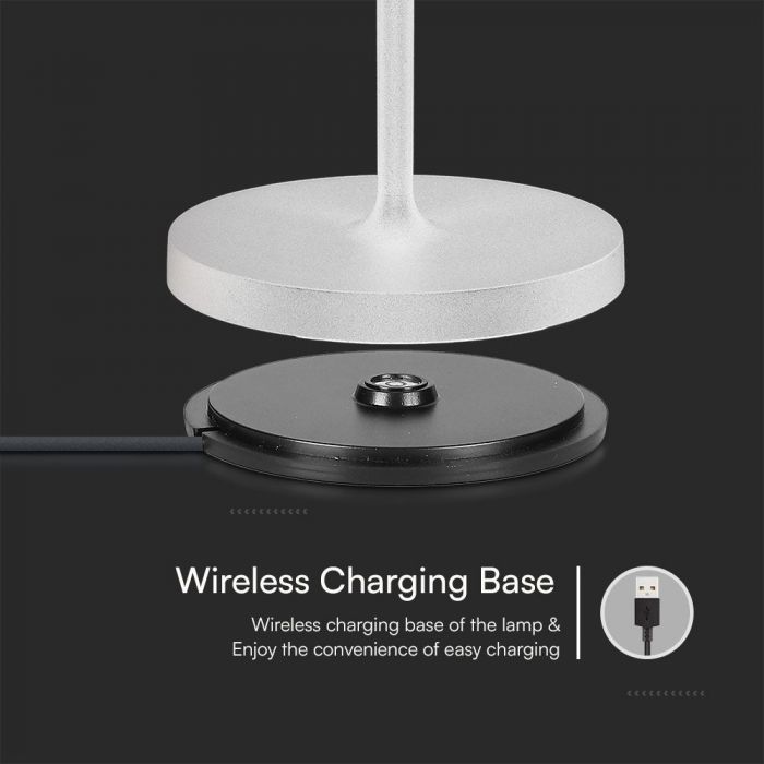 1.5W 5V LED laualamp, V-TAC, dimmerdatav, IP54, 1900mAh, valge, soe valge valgus 3000K.