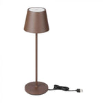 1,5W 5V LED-bordslampa med pekbrytare, V-TAC, dimbar, IP54, 1900mAh, brun, varmvitt ljus 3000K