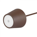 1,5W 5V LED-bordslampa med pekbrytare, V-TAC, dimbar, IP54, 1900mAh, brun, varmvitt ljus 3000K