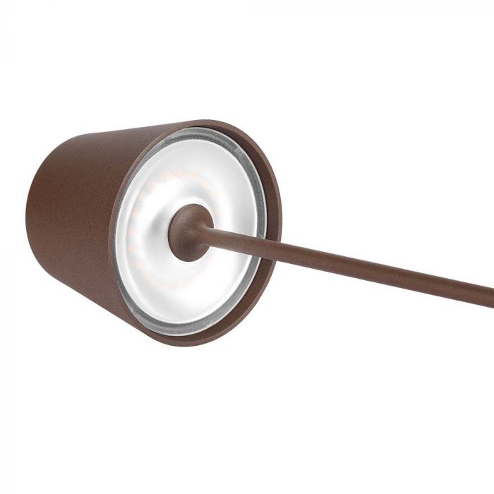 1,5W 5V LED-bordslampa med pekbrytare, V-TAC, dimbar, IP54, 1900mAh, brun, varmvitt ljus 3000K