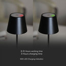 1.5W 5V LED laualamp koos puutetundliku lülitiga, V-TAC, timmitav, IP54, 1900mAh, must, soe valge valgus 3000K