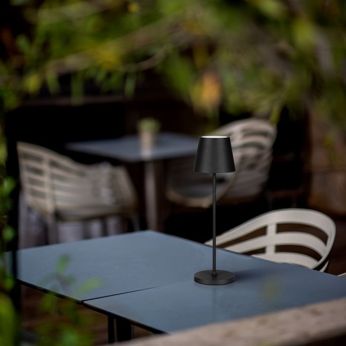 1.5W 5V LED laualamp koos puutetundliku lülitiga, V-TAC, timmitav, IP54, 1900mAh, must, soe valge valgus 3000K