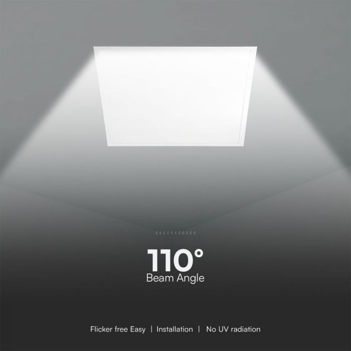 36W(4320Lm) LED panelis  595x595x34mm, V-TAC, IP65, balts, auksti balta gaisma 6500K