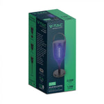 1.3W V-TAC Elektriskais insektu iznīcinātājs,  128x128x672mm, IP24, Li-ion 18650,3.7V,2200mAh Battery 4h MAX