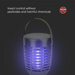 1.3W V-TAC Elektriskais insektu iznīcinātājs,  128x128x672mm, IP24, Li-ion 18650,3.7V,2200mAh Battery 4h MAX