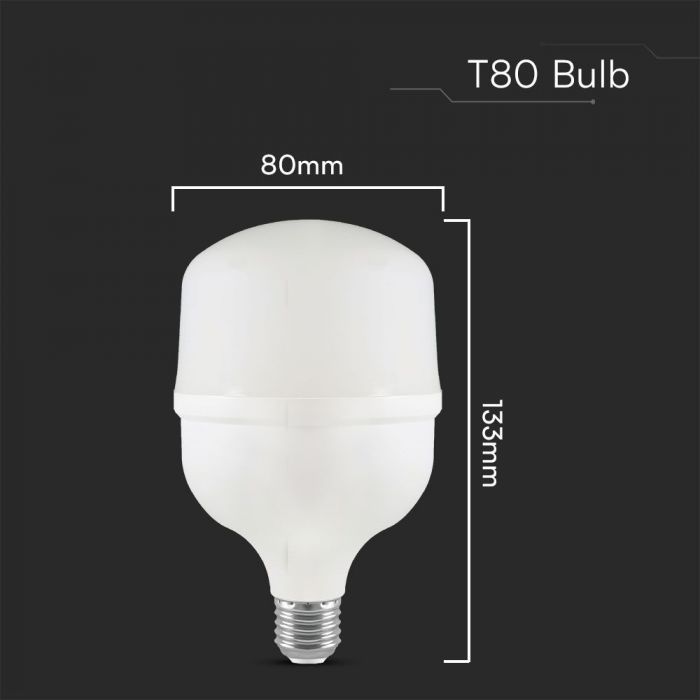 E27 20W(2060Lm) LED Bulb, V-TAC, T80, IP20, cool white 6500K
