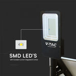 50W HYBRID LED solārais ielu gaismeklis ar tālvadības pulti, IP65, V-TAC, neitrāli balta gaisma 4000K