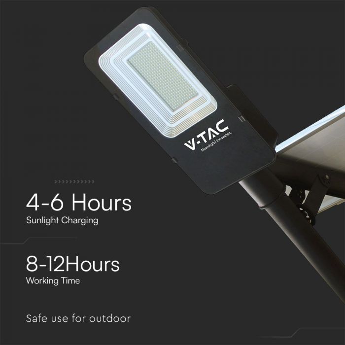 50W HYBRID LED Solar Street Light with remote control, IP65, V-TAC, cool white 6500K
