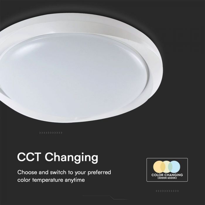 Круглый купольный светильник 30/60/30W(6000Lm) LED V-TAC с дистанционным управлением, IP20, белый, диммируемый, 3/1