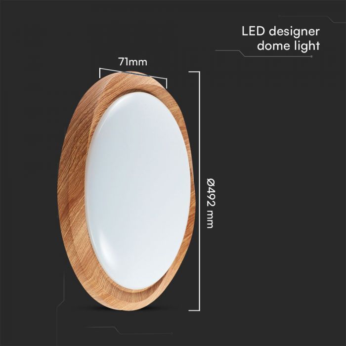 30W / 60W / 30W (6000Lmm) LED kupolveida gaismeklis ar pulti, V-TAC, I20, 3IN1