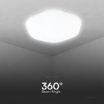 40W(4000Lm) LED V-TAC design rund kupolarmatur med fjärrkontroll, IP20, vit, dimbar, 3/1