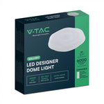 30/60/30W(6000Lm) LED V-TAC design rund kupolarmatur med fjärrkontroll, IP20, vit, dimbar, 3/1