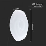 30/60/30W(6000Lm) LED V-TAC design rund kupolarmatur med fjärrkontroll, IP20, vit, dimbar, 3/1