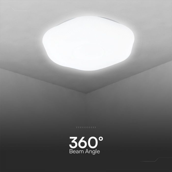 30/60/30W(6000Lm) LED V-TAC design rund kupolarmatur med fjärrkontroll, IP20, vit, dimbar, 3/1