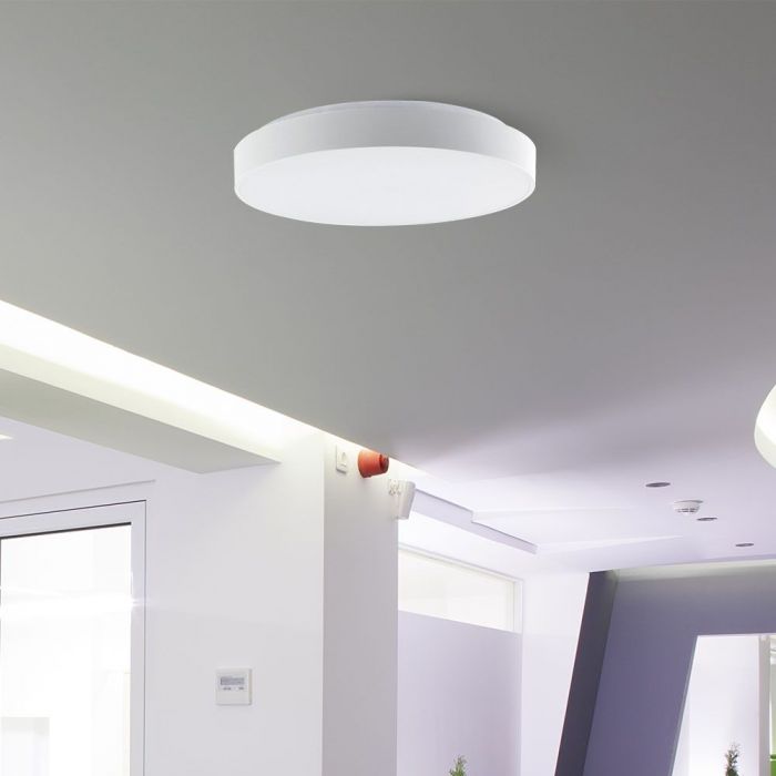 20/40/20W(4000Lm) LED V-TAC design rund kupolarmatur med fjärrkontroll, IP20, vit, dimbar, 3/1