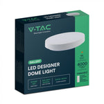 20/40/20W(4000Lm) LED V-TAC design rund kupolarmatur med fjärrkontroll, IP20, vit, dimbar, 3/1