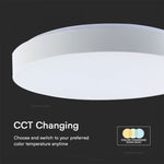 20/40/20W(4000Lm) LED V-TAC design rund kupolarmatur med fjärrkontroll, IP20, vit, dimbar, 3/1