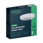 30/60/30W(6000Lm) LED V-TAC design rund kupolarmatur med fjärrkontroll, IP20, vit, dimbar, 3/1