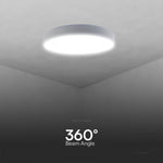 30/60/30W(6000Lm) LED V-TAC design rund kupolarmatur med fjärrkontroll, IP20, vit, dimbar, 3/1