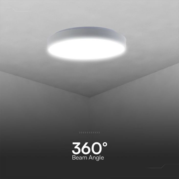 30/60/30W(6000Lm) LED V-TAC design rund kupolarmatur med fjärrkontroll, IP20, vit, dimbar, 3/1