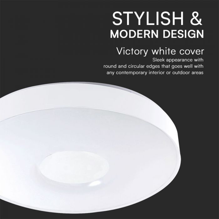 40W (4000Lm) LED V-TAC disainiga ümmargune kuppelvalgusti, puldiga, IP20, valge, timmitav, 3/1