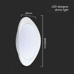 20/40/20W(4000Lm) LED V-TAC design rund kupolarmatur med fjärrkontroll, IP20, vit, dimbar, 3/1