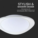 20/40/20W(4000Lm) LED V-TAC design rund kupolarmatur med fjärrkontroll, IP20, vit, dimbar, 3/1