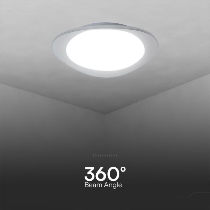 20/40/20W(4000Lm) LED V-TAC design rund kupolarmatur med fjärrkontroll, IP20, vit, dimbar, 3/1