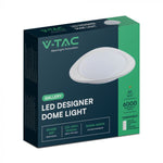 30/60/30W(6000Lm) LED V-TAC design rund kupolarmatur med fjärrkontroll, IP20, vit, dimbar, 3/1