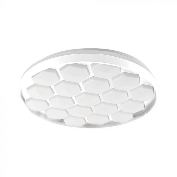 30W / 60W / 30W(6000Lm) LED V-TAC dizaina apaļš kupola gaismeklis ar tālvadības pulti, IP20, balts, dimmējams, 3/1