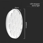 30/60/30W(6000Lm) LED V-TAC design rund kupolarmatur med fjärrkontroll, IP20, vit, dimbar, 3/1