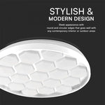 30/60/30W(6000Lm) LED V-TAC design rund kupolarmatur med fjärrkontroll, IP20, vit, dimbar, 3/1