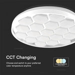30/60/30W(6000Lm) LED V-TAC design rund kupolarmatur med fjärrkontroll, IP20, vit, dimbar, 3/1