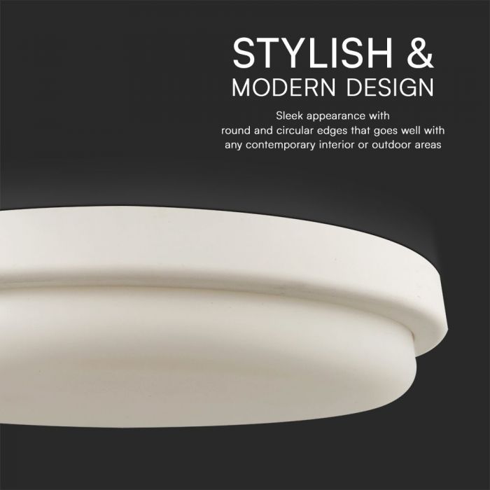 24W(2500Lmm) LED dome luminaire, V-TAC, IP54, warm white light 3000K