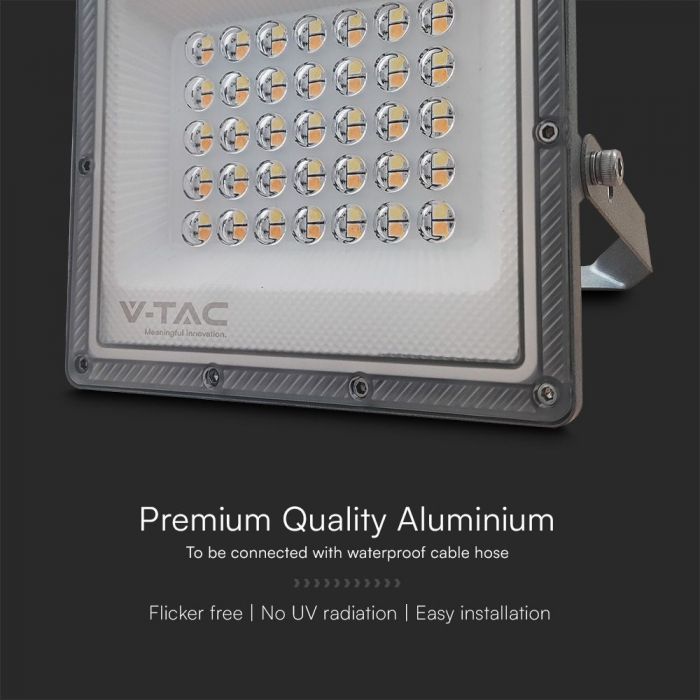 KASTE 20 gab. x 8,31€ – 30W(2350Lm) LED prožektors bez sensora, 3in1 (3000K/4000K/6500K pārslēdzams), V-TAC, IP65, pelēks