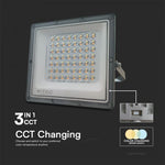 50W(500Lm) LED Prožektors, V-TAC, IP65, pelēks, 3IN1