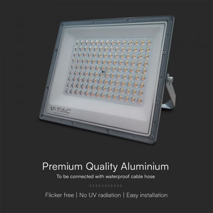 KASTE 10 gab. x 16,67€ – 100W(8150Lm) LED prožektors bez sensora, 3in1 (3000K/4000K/6500K pārslēdzams), V-TAC, IP65, pelēks