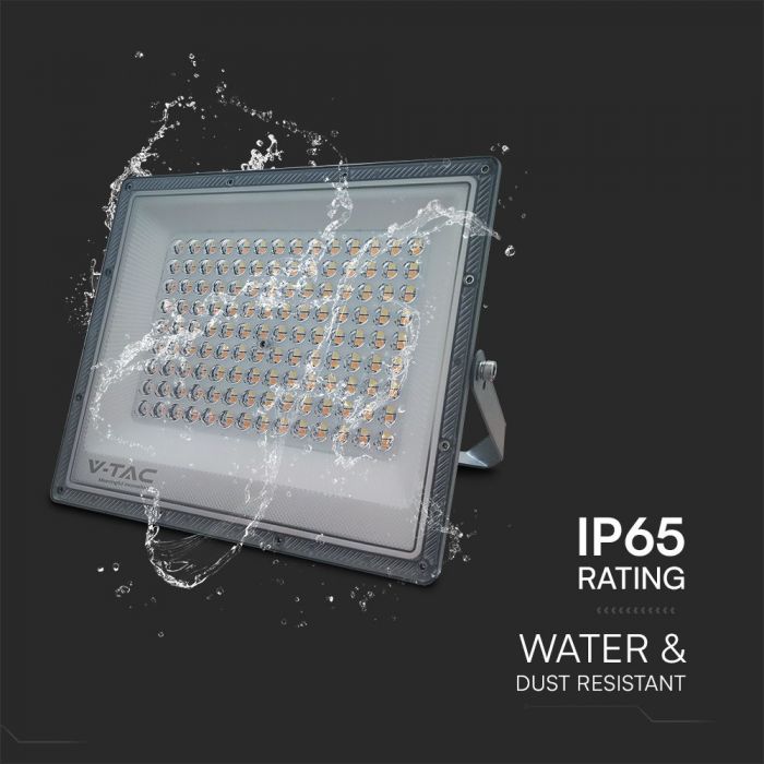 KASTE 10 gab. x 16,67€ – 100W(8150Lm) LED prožektors bez sensora, 3in1 (3000K/4000K/6500K pārslēdzams), V-TAC, IP65, pelēks