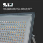 KASTE 10 gab. x 16,67€ – 100W(8150Lm) LED prožektors bez sensora, 3in1 (3000K/4000K/6500K pārslēdzams), V-TAC, IP65, pelēks