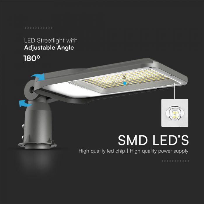 Komplekts 2+1 dāvanā_100W(9400Lm) LED ielu laterna, V-TAC SAMSUNG, IP65, garantija 5 gadi,neitrāli balta gaisma 4000K (Copy)