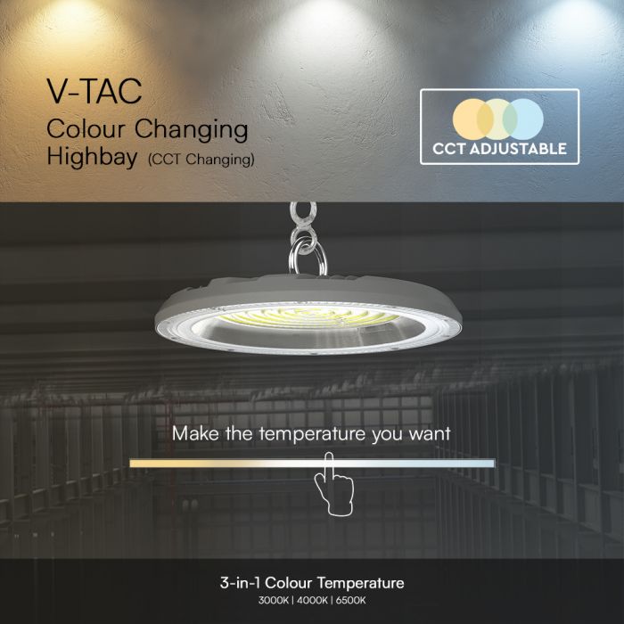 100W (8300Lm) LED tööstuslik laovalgusti, V-TAC, IP65, 3IN1