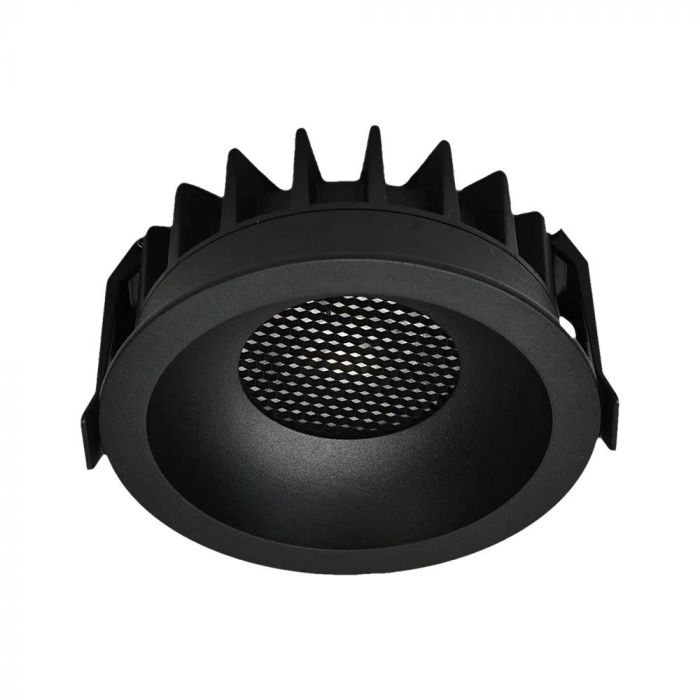 12W(1180Lm) LED COB BRIDGELUX süvistatav valgusti, V-TAC, IP20, must, 3IN1