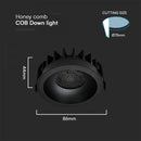 12W(1180Lm) LED COB BRIDGELUX süvistatav valgusti, V-TAC, IP20, must, 3IN1