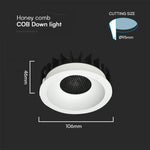 18W(1860Lm) LED COB BRIDGELUX iebūvējams gaismeklis, V-TAC, IP20, melns/balts, 3IN1