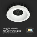 18W(1860Lm) LED COB BRIDGELUX süvistatav valgusti, V-TAC, IP20, must/valge, 3IN1