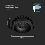 24W(2540Lm) LED COB BRIDGELUX iebūvējams gaismeklis, V-TAC, IP20, melns, 3IN1