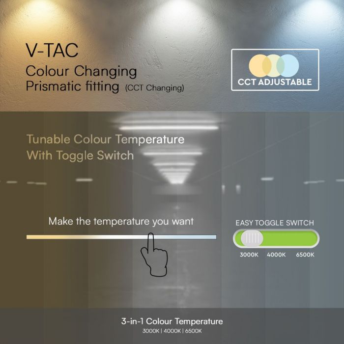 Линейный светильник 50W(6000Lm) LED 150cm, V-TAC SAMSUNG, гарантия 3 года, IK06, IP20, 3IN1